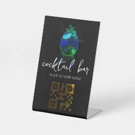 QR Code Digital Menu Cocktail Bar Sockelschild
