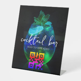 QR Code Digital Menu Cocktail Bar Sockelschild