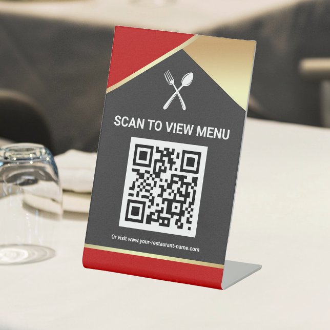 QR Code Digital Menu für Restaurants Tabletop-Zeic Sockelschild (Von Creator hochgeladen)