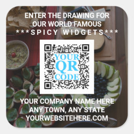 QR Code Dunkle Foto Cool Einfache Promo Quadratischer Aufkleber