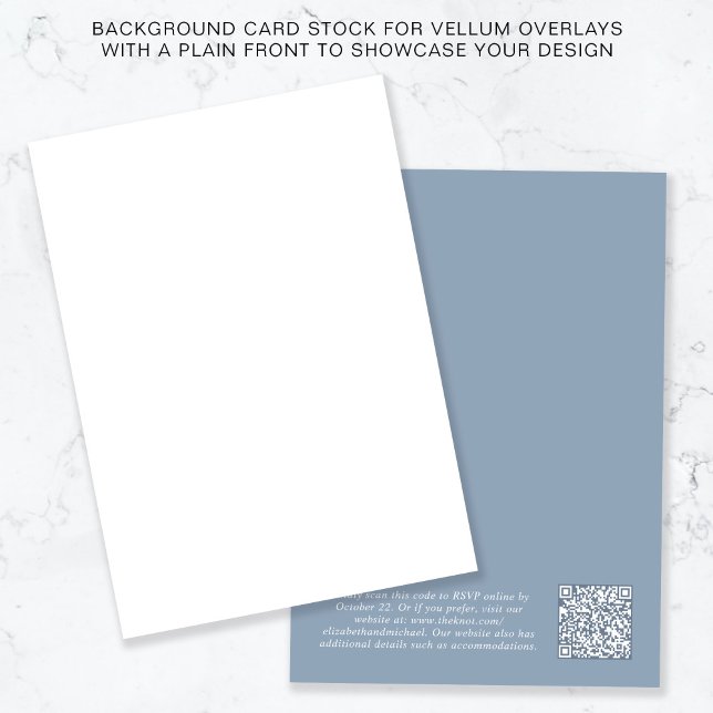 QR Code Dusty Blue Background for Vellum Overlay Einladung (Von Creator hochgeladen)