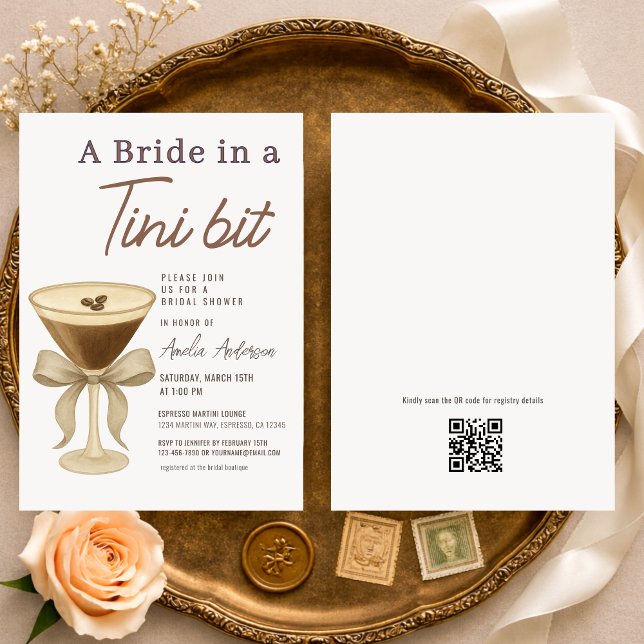 QR-Code Eine Braut bei einer Tini-Bit-Brautparty Einladung (Von Creator hochgeladen)