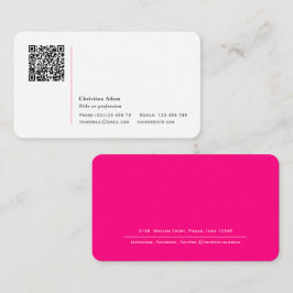 QR-Code Einfach, modern Hot Pink Beruflich Visitenkarte