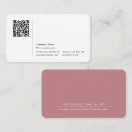 QR-Code Einfach moderne Dusty Pink Beruflich Visitenkarte