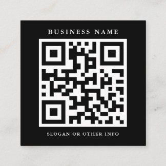 QR-Code Einfache Black Square Business Card Quadratische Visitenkarte
