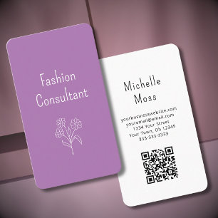 QR-Code Einfache Blume Fashion Consultant Visitenkarte