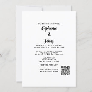 QR Code Einfache Elegante Script Classic 2024 Hoch Einladung