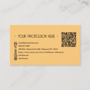 QR Code Einfache moderne Minimalgelbe Instagramme Visitenkarte