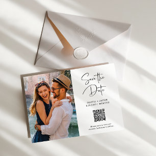 QR-Code Einfaches und modernes Foto Save the Dat Magnetkarte