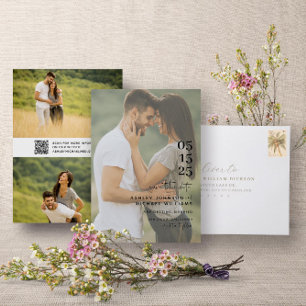 QR Code Elegant Overlay 3 Foto Moderne Typografie Save The Date