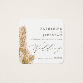 QR Code Elegant Pampas Grass Hochzeit Einladung