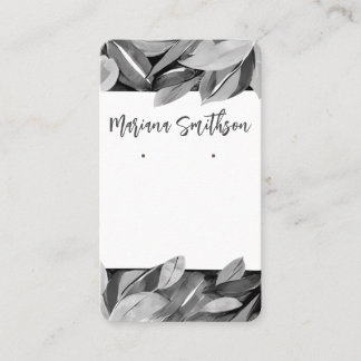 QR Code Elegante Foliage Gray Ohrringe Display Car Visitenkarte
