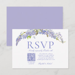 QR-Code Elegante Lila Wisteria Script Formal UAWG RSVP Karte