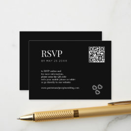 QR Code Elegante Minimalistische Hochzeit in Schwa Begleitkarte