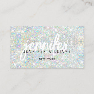 QR-Code Eleganter Holografischer Glitter-Schönheit Visitenkarte
