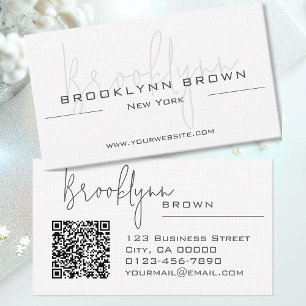QR-Code Eleganter klassischer Minimalistischer Chi Visitenkarte