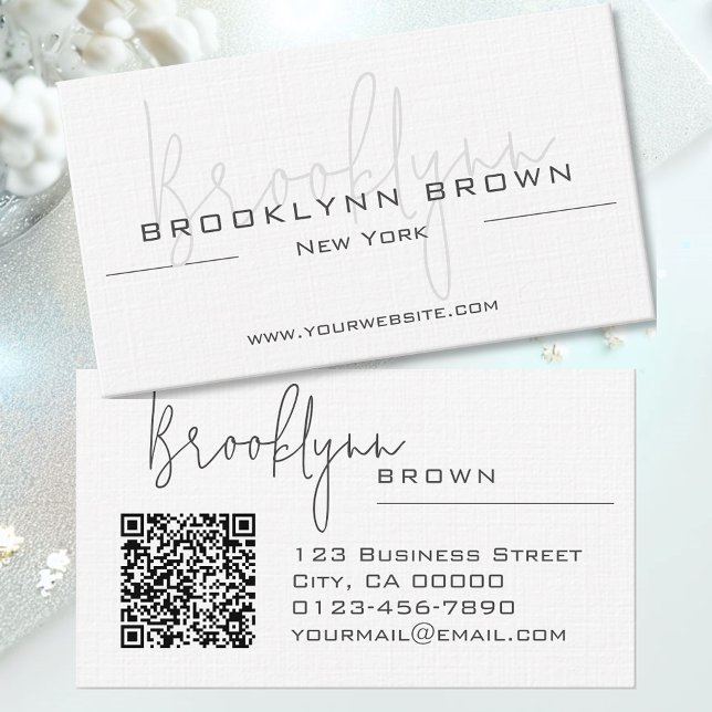 QR-Code Eleganter klassischer Minimalistischer Chi Visitenkarte (Von Creator hochgeladen)