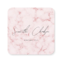 QR-Code Eleganter Rosa-Marmor Handgeschriebener Sc