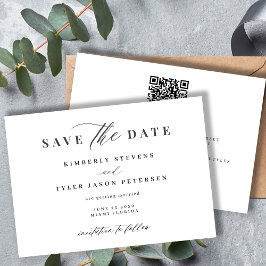 QR CODE elegantes Skript einfache Hochzeit Save The Date