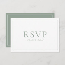 QR-Code Elegantsage Green Monogram Wedding RSVP