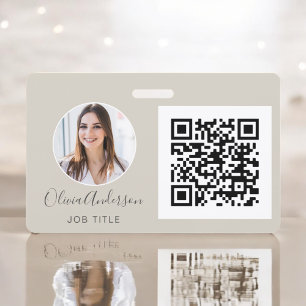 QR-Code-Erdfarbene-Foto-Geschäftskarte Ausweis