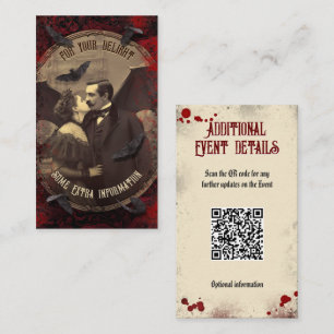 QR-Code Ereignisdetails Halloween Romantischer Dra Begleitkarte