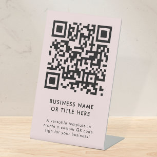 QR-Code Erstellen Sie Ihr eigenes modernes Rosa. Sockelschild