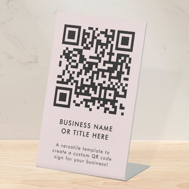 QR-Code | Erstellen Sie Ihr eigenes modernes Rosa. Sockelschild (Von Creator hochgeladen)