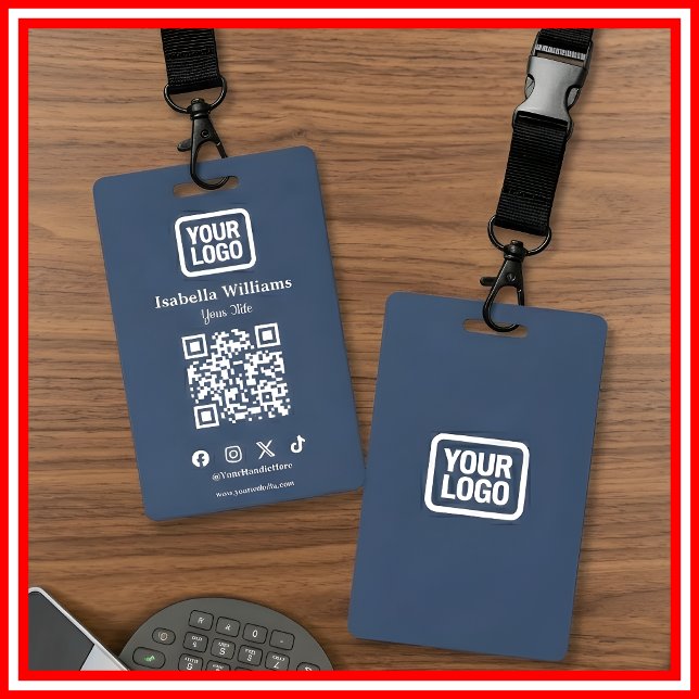 QR Code Event Badge | Digital Navy Budget ID Card Ausweis (Von Creator hochgeladen)