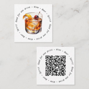 QR Code Event Cocktail Drink Gutschein Quadratische Visitenkarte