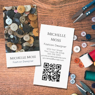 QR Code Fashion Designer Nähtasten Visitenkarte