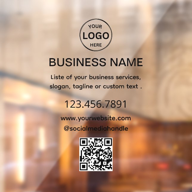 QR-Code-Fenster für Business Black-Logos Fensteraufkleber (Blatt 2)