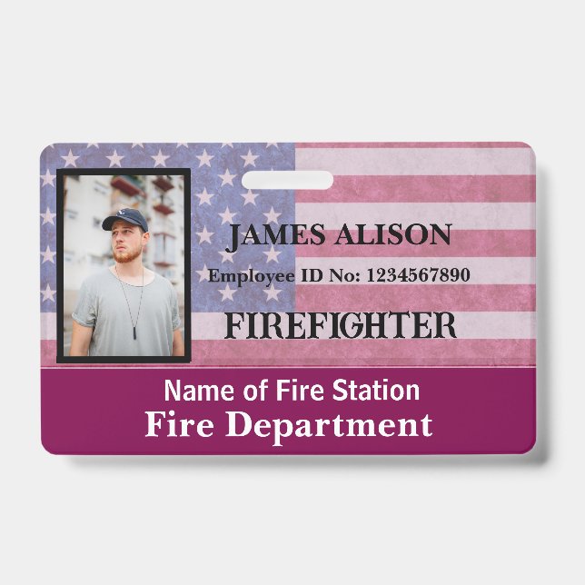 Qr Code Firefighter Foto Name ID-Karte B Ausweis (Front)