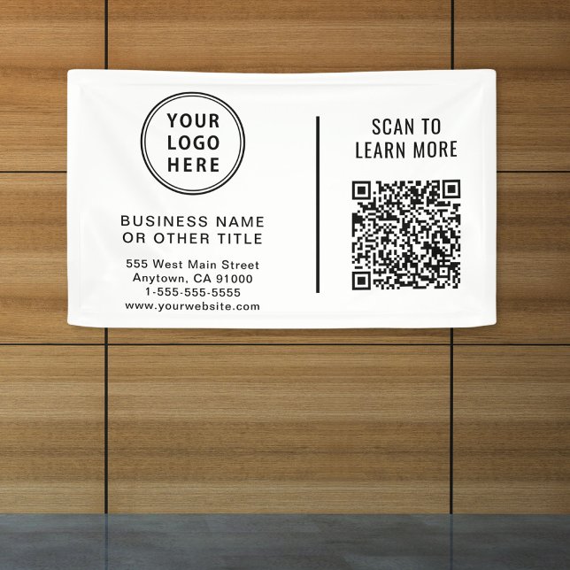 QR-Code Firmenlogo Banner (Business Logo QR Code Promotional Banner)