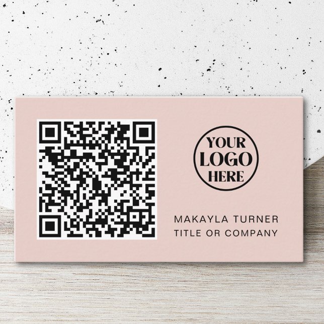 QR-Code-Firmenlogo Beruflich rosa Visitenkarte (Von Creator hochgeladen)