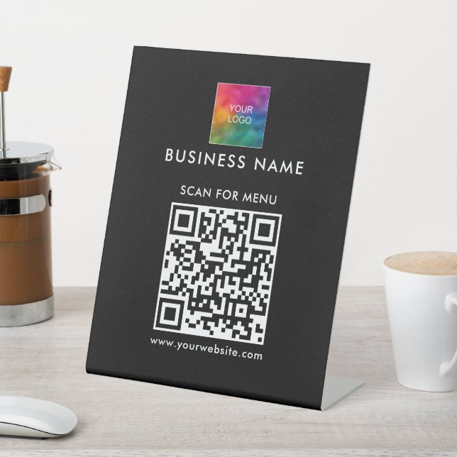 QR-Code-Firmenlogo Hier suchen Sie nach dem schwar Sockelschild (In SItu)