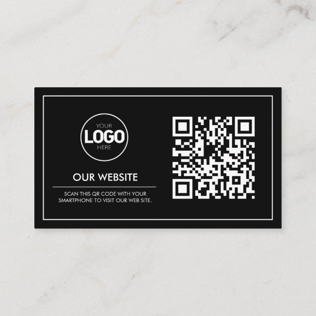 QR-Code-Firmenlogo-Karte | Modernes Minimalistisch Visitenkarte (Rückseite)