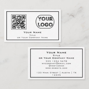 QR-Code-Firmenlogo Minimalistisch Visitenkarte