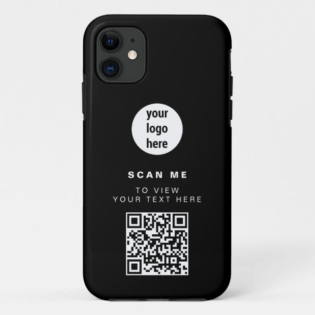 QR-Code-Firmenlogo Minimalistisches Firmenlogo Case-Mate iPhone Hülle (Rückseite)