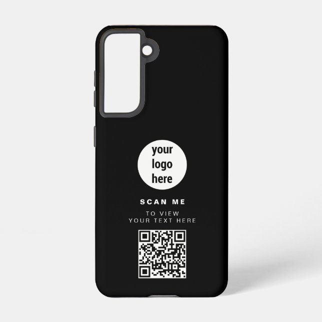 QR-Code-Firmenlogo Minimalistisches Firmenlogo Samsung Galaxy Hülle (Rückseite)