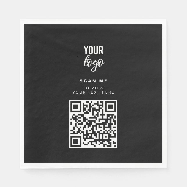 QR-Code-Firmenlogo Minimalistisches Firmenlogo Serviette (Vorderseite)