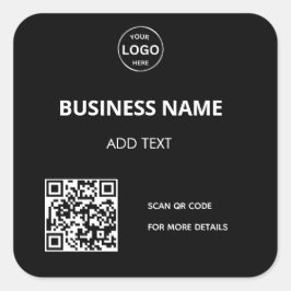 Qr-Code-Firmenlogo Modern Black Sticker