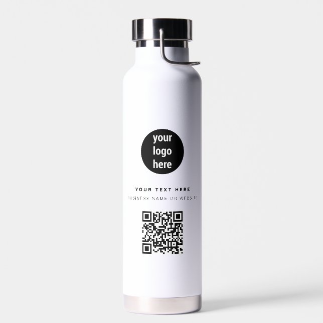 QR-Code-Firmenlogo Modern Minimalistisch Trinkflasche (Links)