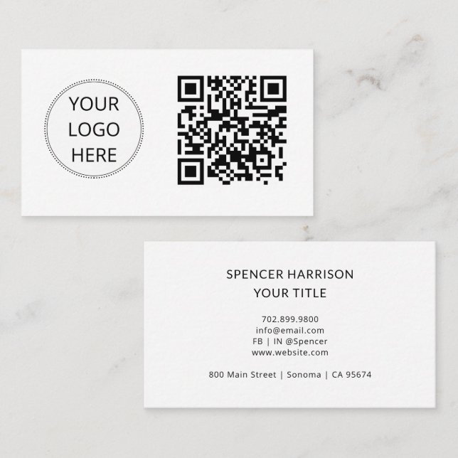QR-Code Firmenlogo Modern Professionelle Geschäfts Visitenkarte (Vorne/Hinten)