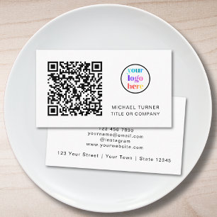 QR-Code Firmenlogo Modern Professionelle Geschäfts Visitenkarte