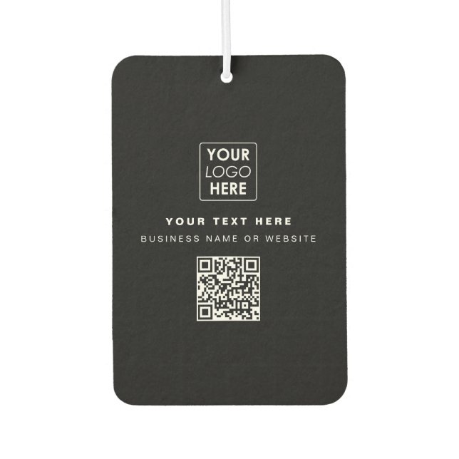 QR-Code-Firmenlogo Modernes Business Black Autolufterfrischer (Vorderseite)
