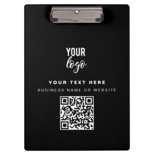 QR-Code-Firmenlogo Modernes Business Black Klemmbrett