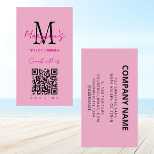 QR-Code-Firmenlogo Pink Visitenkarte