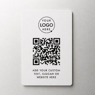 QR-Code   Firmenlogo Professionell Einfach Weiß Magnet