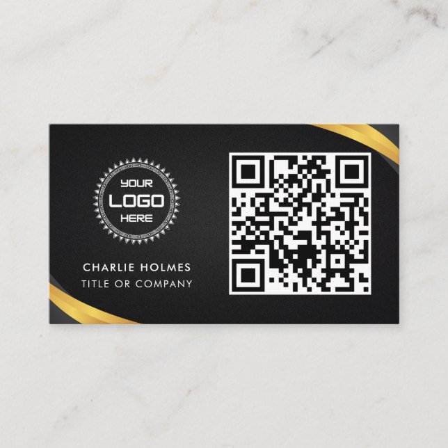 QR-Code Firmenlogo | Professionell & Modern  Visitenkarte (Vorderseite)